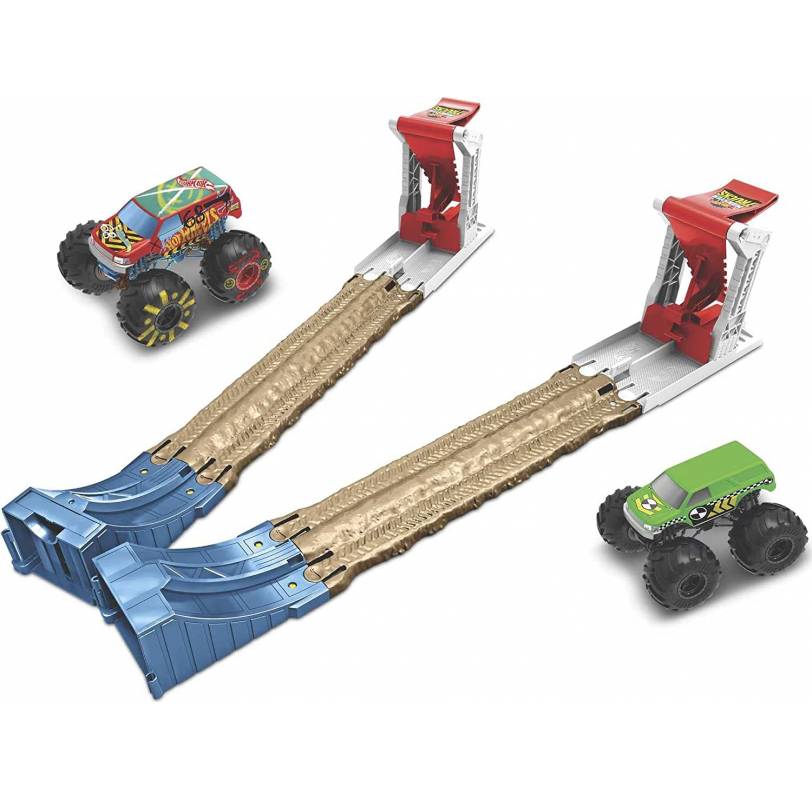 Hot Wheels Monster Trucks Double Destruction 3-in-1 Play Set